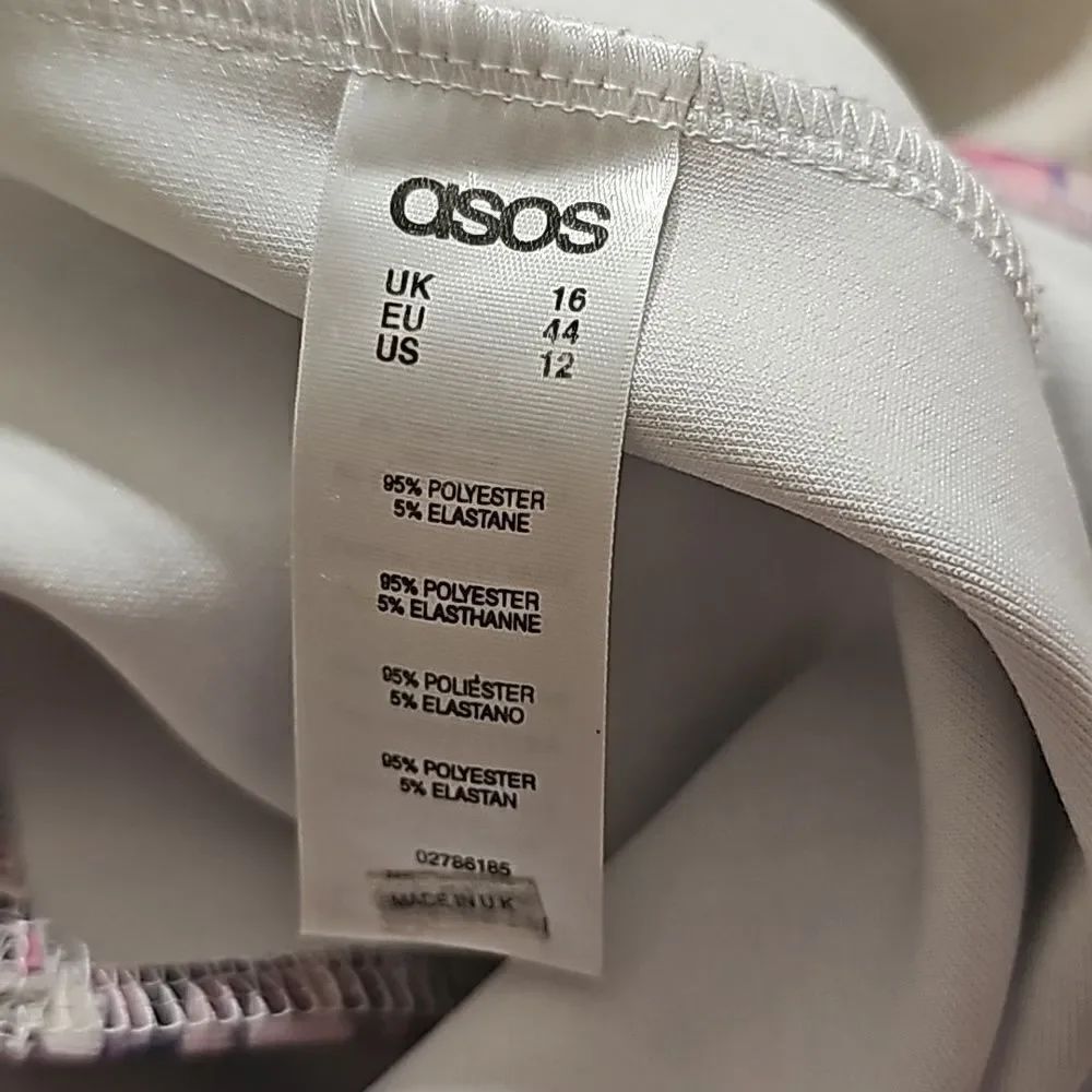 ASOS Multi-Colored Abstract Print Aline Skirt Size 12‎